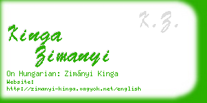 kinga zimanyi business card